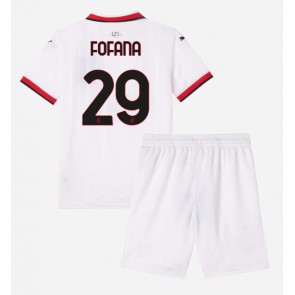 Billiga AC Milan Youssouf Fofana #29 Bortatröja Barn 2024-25 Kortärmad (+ Korta byxor)